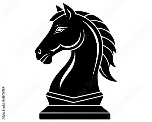 Chess Knight silhouette vector illustration