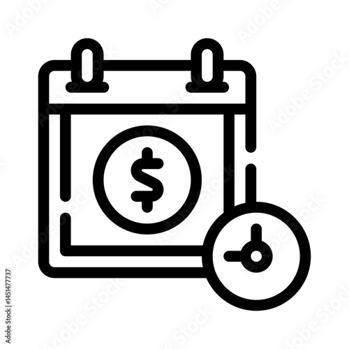 invoice due date line icon