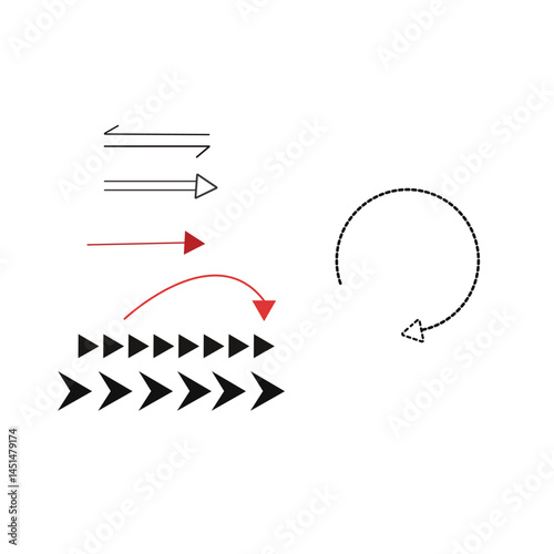 Vector Arrow Flow Icons – Circular, Wavy, and Directional Symbols.
