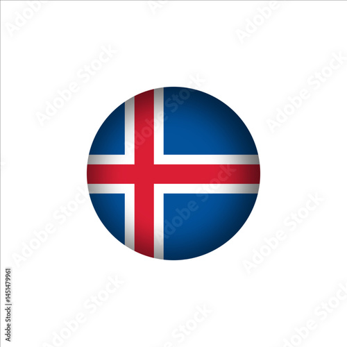 Free Download Iceland flag in 3D sphere shape. Iceland flag logo illustration. Iceland flag icon. - GFXLoad