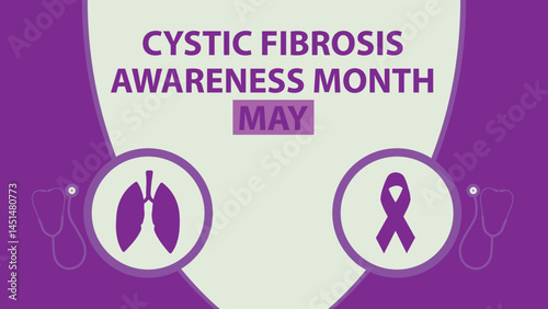 Cystic Fibrosis Awareness Month MAY web vector banner design illustration