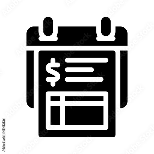 invoice reminder glyph icon
