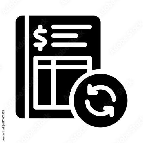 recurring invoice glyph icon