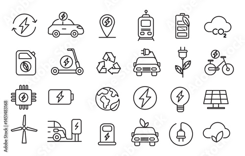 Ecofriendly energy choices icons