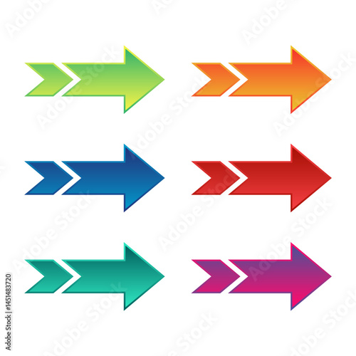 Right Arrows Gradient Set vector