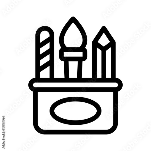 art supplies line icon