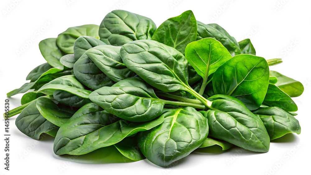 Fresh spinach leaves isolated on transparent background for health food and nutrition design Fresh spinach leaves isolated on transparent background for health food and nutrition design