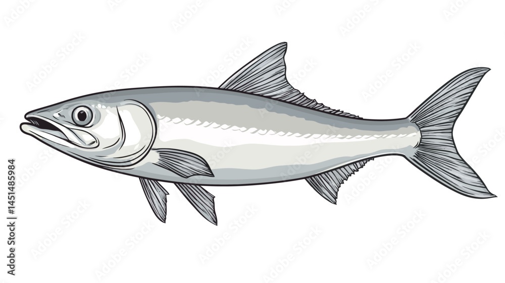 A detailed greyscale illustration of a silverfish, drawn in a realistic style, showing its elongated body and prominent fins. A detailed greyscale illustration of a silverfish, drawn in a realistic style, showing its elongated body and prominent fins.