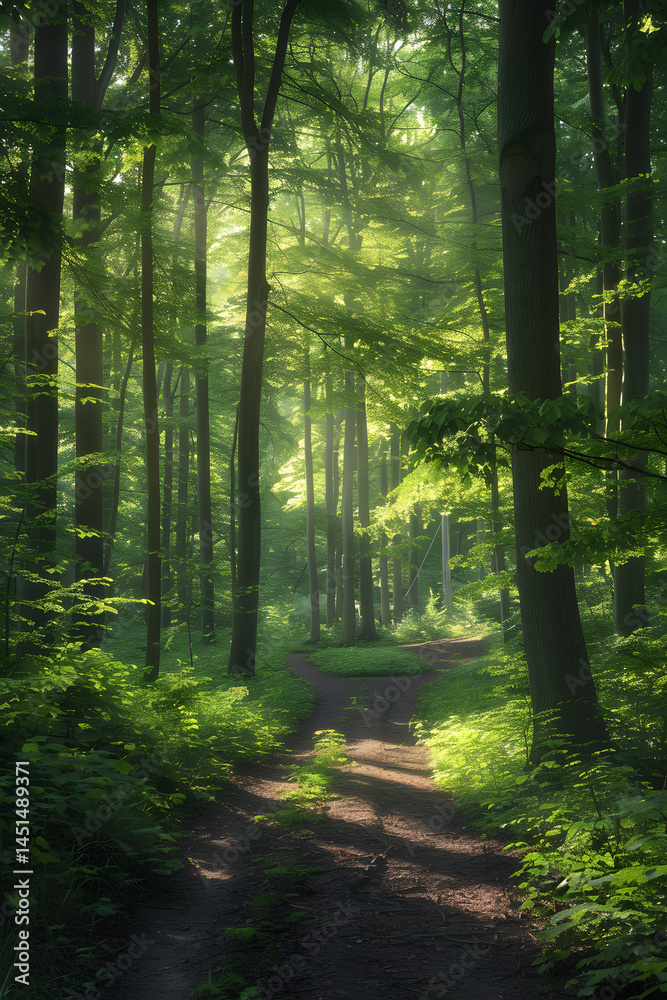 Obraz premium Sunlit Forest Path