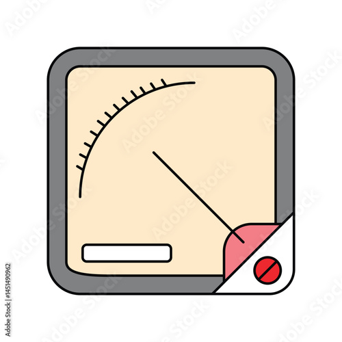 ammeter lineal color line icon with white background vector stock illustration