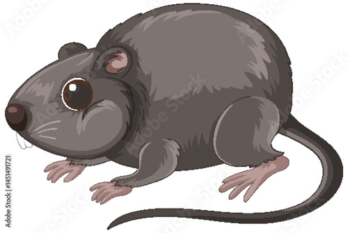 Cute Cartoon Rat Vector Illustration