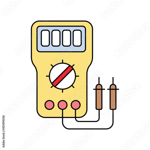 multimeter lineal color line icon with white background vector stock illustration
