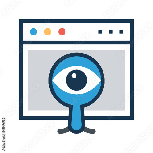 camera and magnifying glass