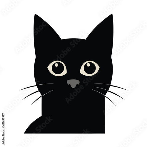 black silhouette of peeking cat.
