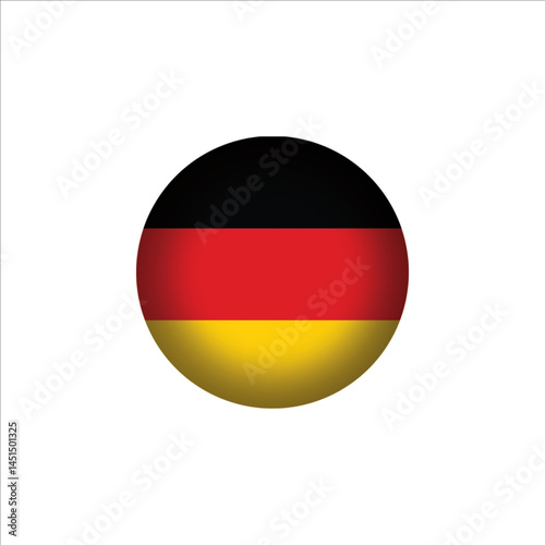 Germany flag in 3D sphere shape. Germany flag logo illustration. Germany flag icon.