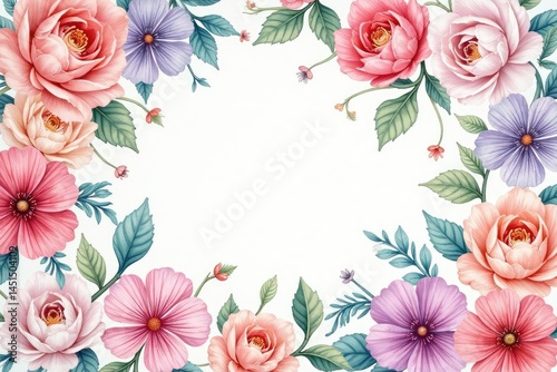 Delicate watercolor paisley floral design, soft pastel shades, summer, watercolor