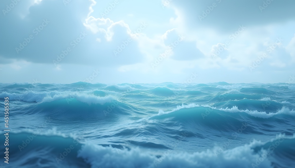 Fototapeta premium Calm ocean under cloudy sky