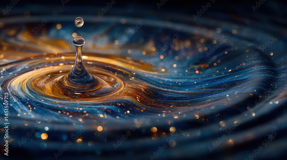 Perfectly clear drop of water stands out against a blurred background representing focus in the chaos of OCD