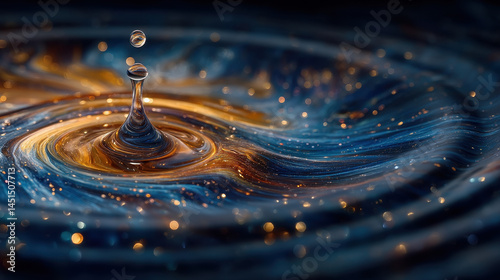 Obraz na płótnie Perfectly clear drop of water stands out against a blurred background representing focus in the chaos of OCD w salonie