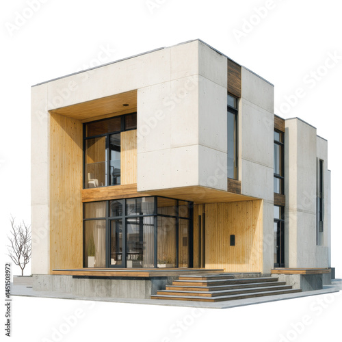 Modern house design isolated on transparent png background