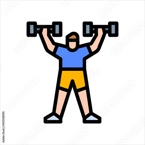 man lifting weights