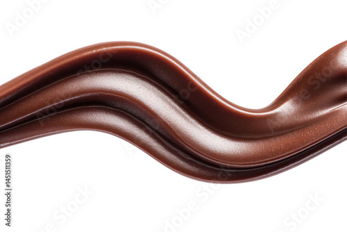 Smooth chocolate stream isolated on transparent png background
