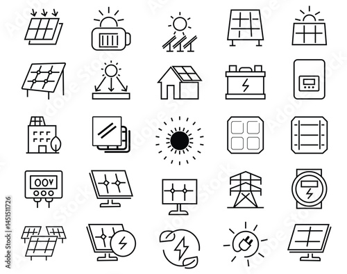 Solar Energy Pictograms A Sustainable Future