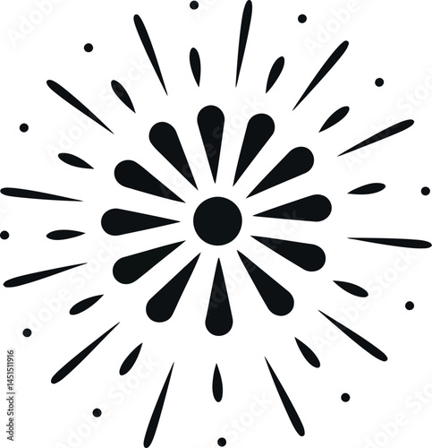 Silhouette Firework Explosion Graphic vector illustration