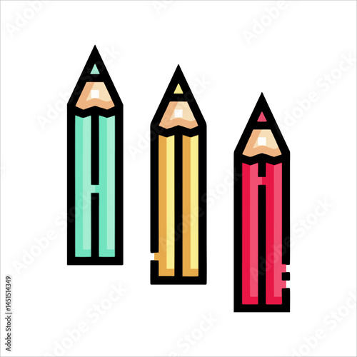 colored pencils on white background