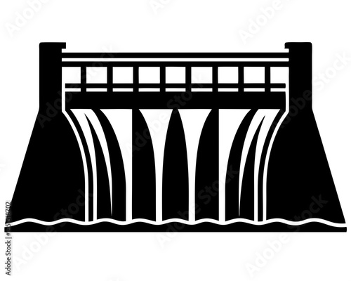 Water Dam silhouette vector illustration