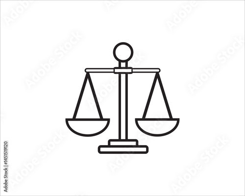 Line scales icon. Scale of Justice icon. Law scale icon isolated on white background
