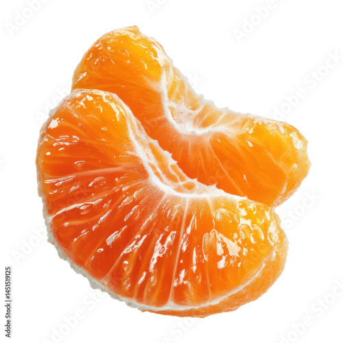 Orange citrus fruit slice isolated on transparent png background