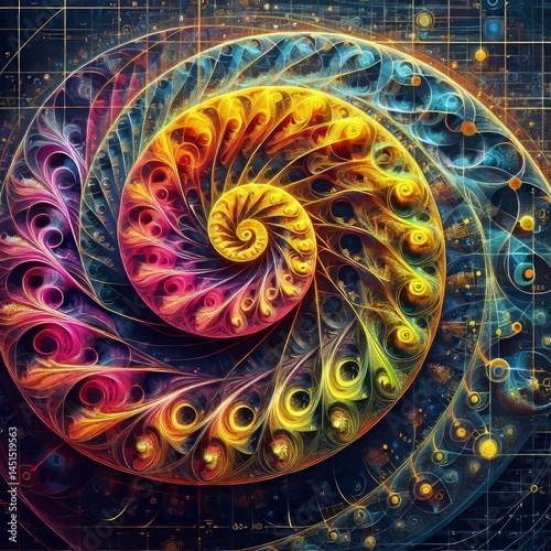 A logarithmic spiral whose growth factor