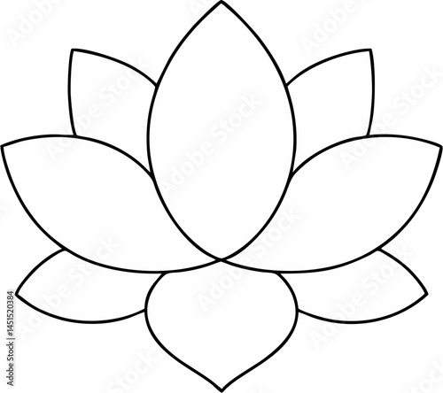 Lotus head line art vector