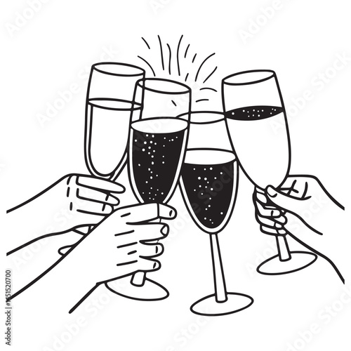 Hands hold white sparkling or red wine, champagne or cocktail glasses set. 