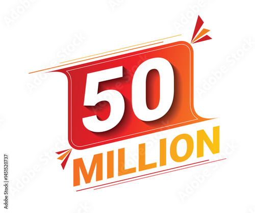 Vector 50 Million isolated on background. Vector illustration.	