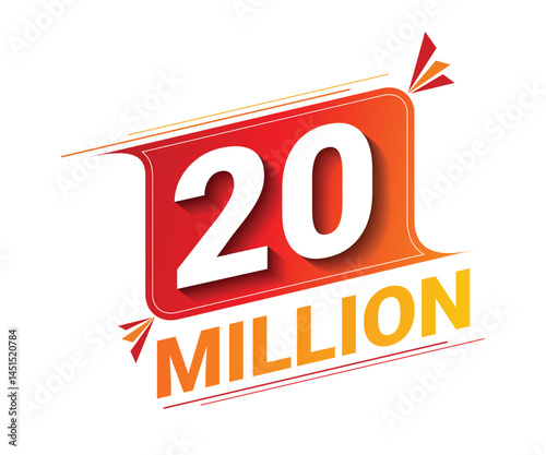 Vector 20 Million isolated on background. Vector illustration.	