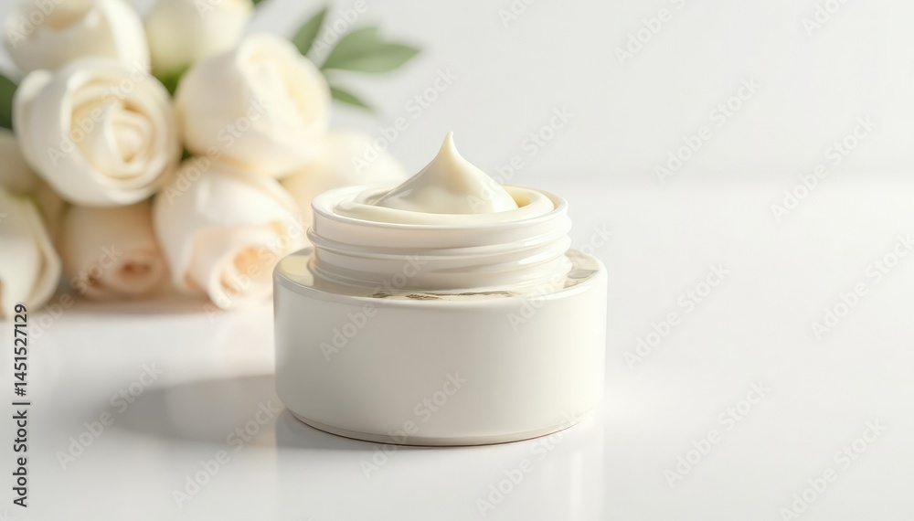 Luxurious cream jar, pristine white background, product, mockup Luxurious cream jar, pristine white background, product, mockup