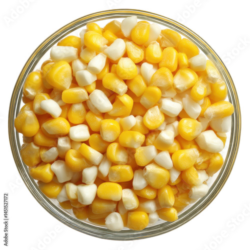Corn kernels in bowl (1) isolated on transparent png background