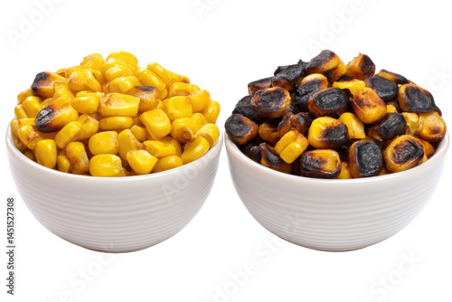 Corn, charred and not isolated on transparent png background