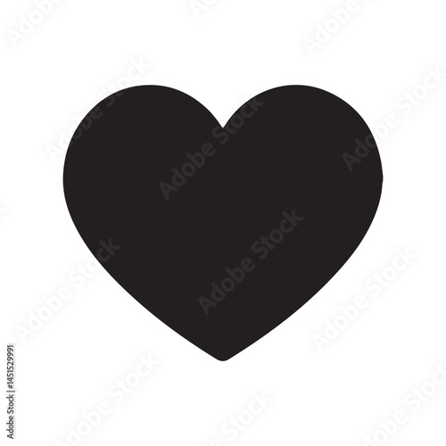 Minimalistic black heart icon on a plain background, representing love, affection, and emotion in a clean, modern design.