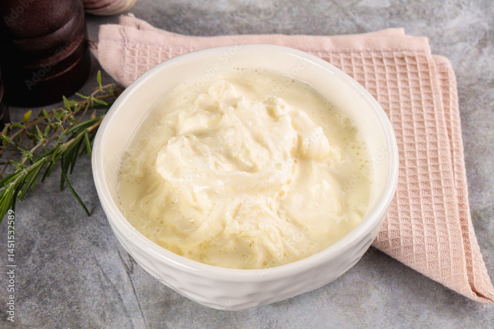 Italian soft young cheese stracciatella Italian soft young cheese stracciatella