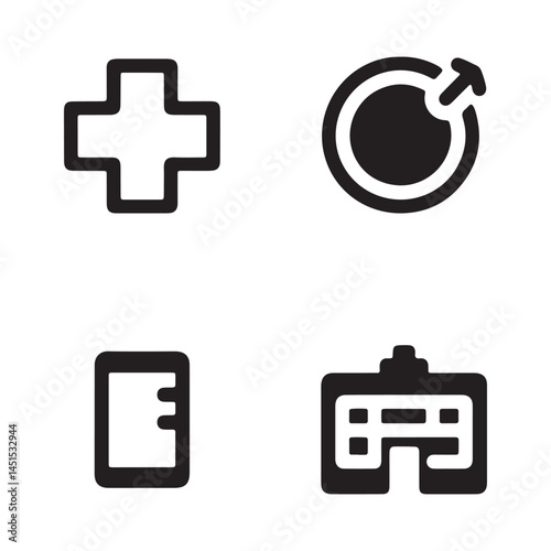 Hospital and medical health care editable stroke outline icons set isolated on white background flat vector illustration Medical Exam, Medicine, Hospital, Doctor, Medical Insurance, Insurance, Nurse.