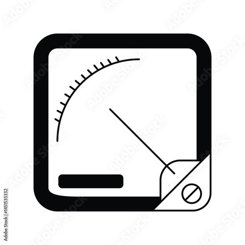 ammeter glyph outline icon with white background vector stock illustration