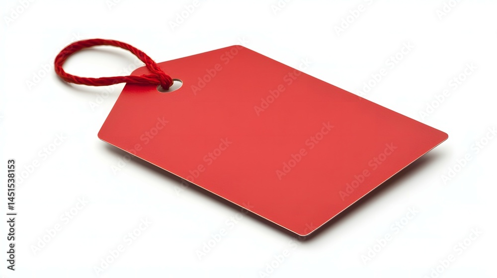 Fototapeta premium Red price tag or blank sticker on a white background