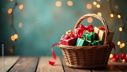 christmas decoration on wooden background