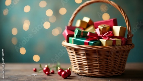 christmas basket with gifts