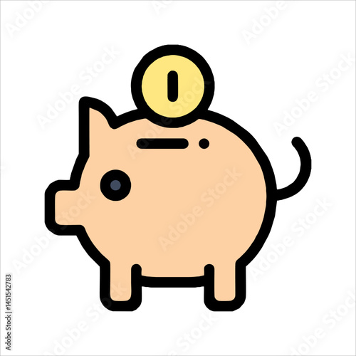 piggy bank and coin