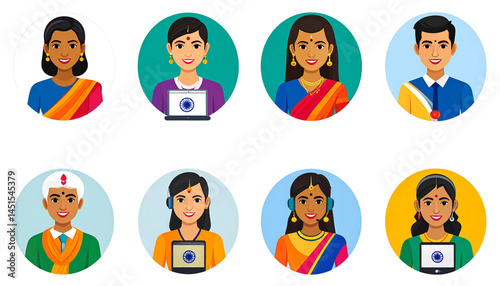 Virtual Influencers & Avatars concept isolated on transparent background
