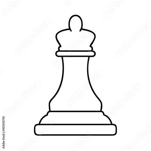 chess piece silhouette icon, chess piece silhouette line art - simple line art of chess piece silhouette, perfect for chess piece silhouette logos and icons